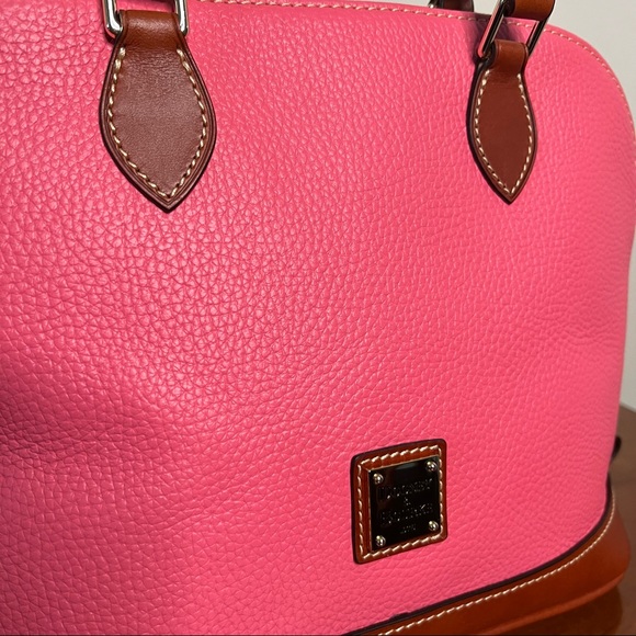 Dooney & Bourke Pink Leather Zip Zip Satchel Pebble Grain NWOT - Picture 3 of 16